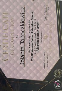 semi permanent individual eyelash extensions course certificate
