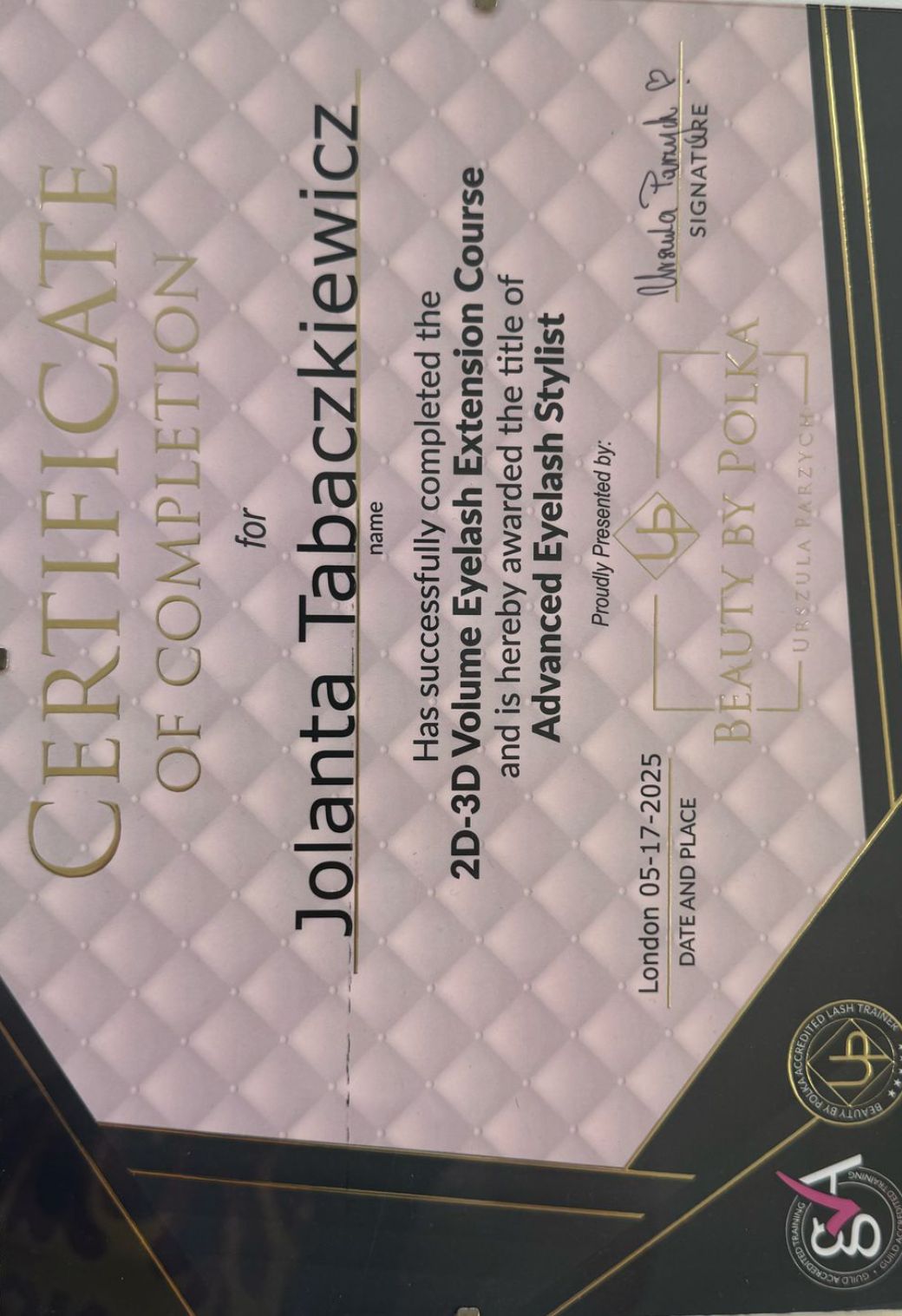 semi permanent individual eyelash extensions course certificate
